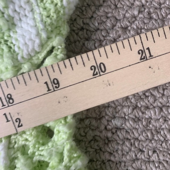 Free People Womens Sweater Size XS Green/White Stripe Popcorn Textured Pullover - Picture 9 of 12